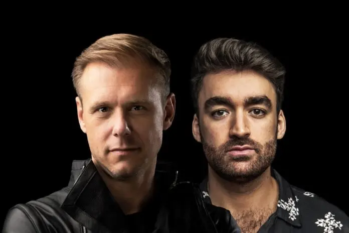 Oliver Heldens and Armin van Buuren celebrating their new track 'Freedom'